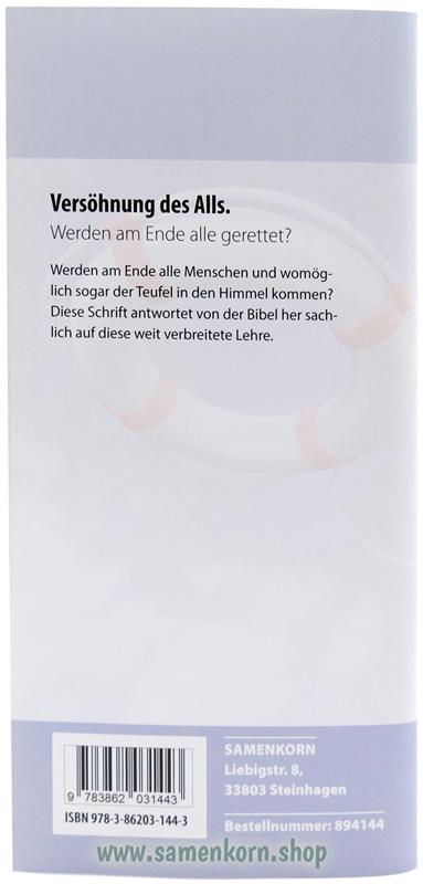 Versöhnung des Alls, Band 34  Reihe Orientierung / Heft