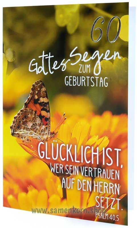 Faltkarte "Gottes Segen zum 60. Geburtstag" Ps. 40,5