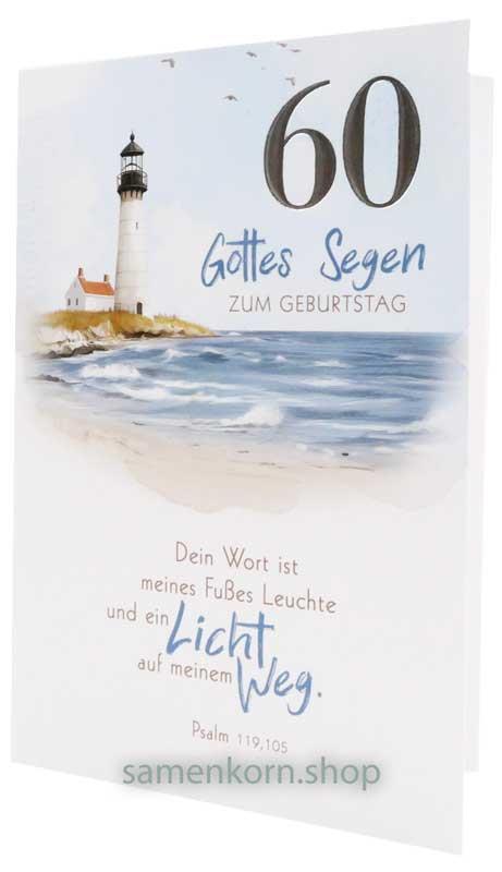 Faltkarte "Gottes Segen zum 60. Geburtstag" Ps.119,105