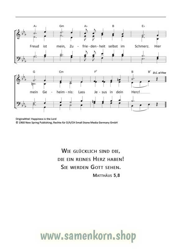 Glücklich sein nur im Herrn / Liederbuch