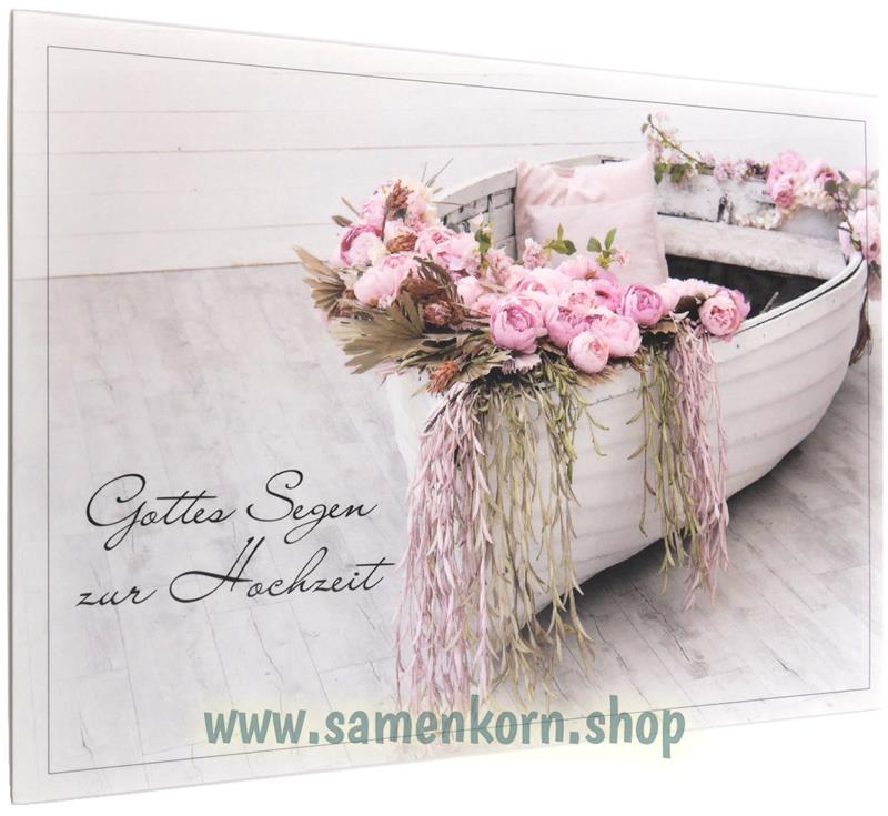 Postkarte "Gottes Segen zur Hochzeit" Boot