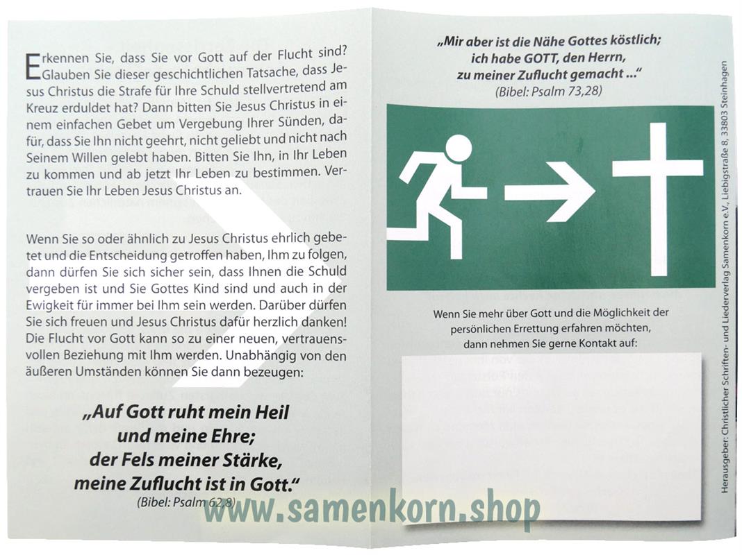 Flucht oder Zuflucht / Traktat