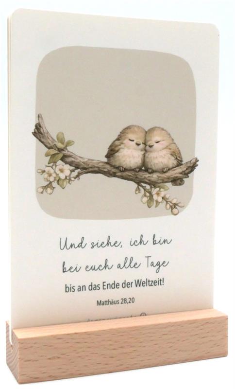 Kinderlernverse-Set mit Tieren / 10 Karten mit Holzblock