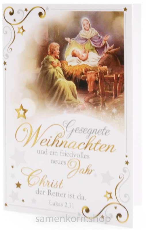 Midikärtchen "Gesegnete Weihnachten" Lukas 2,11