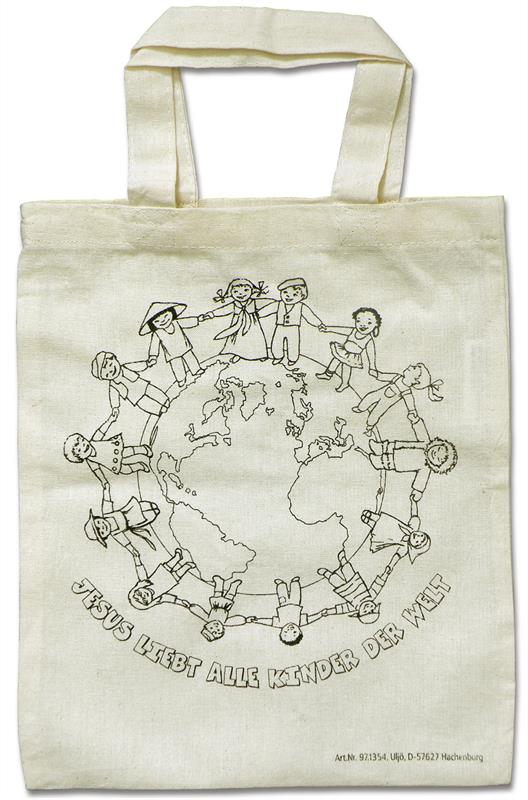 Baumwolltasche "Jesus liebt alle Kinder der Welt"