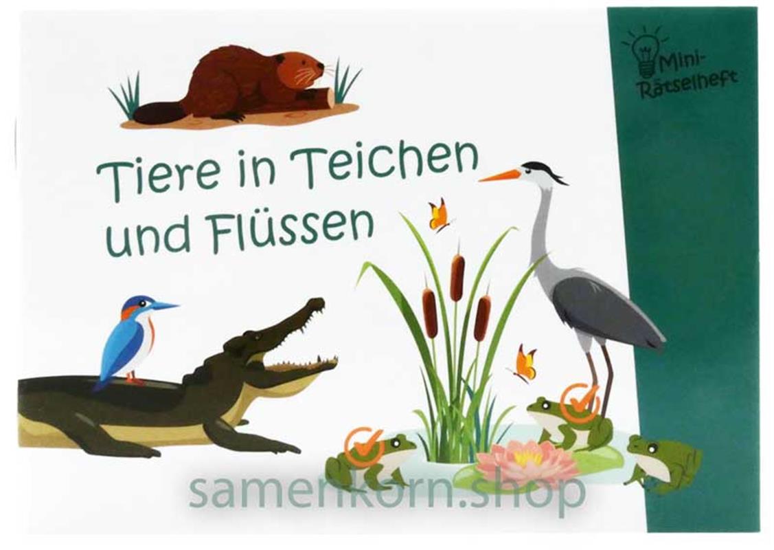 Mini-Rätselheft - Tiere in Teichen und Flüssen  / Heft