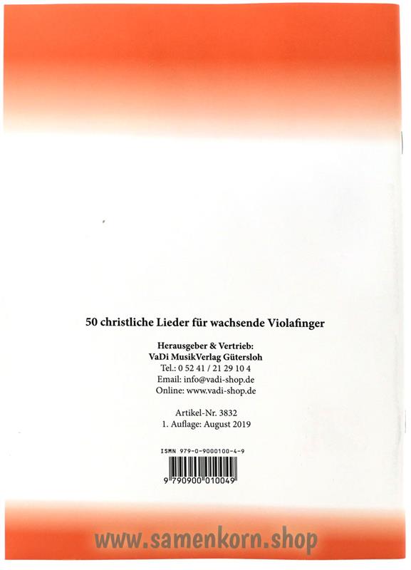50 christliche Lieder für wachsende Violafinger / Heft