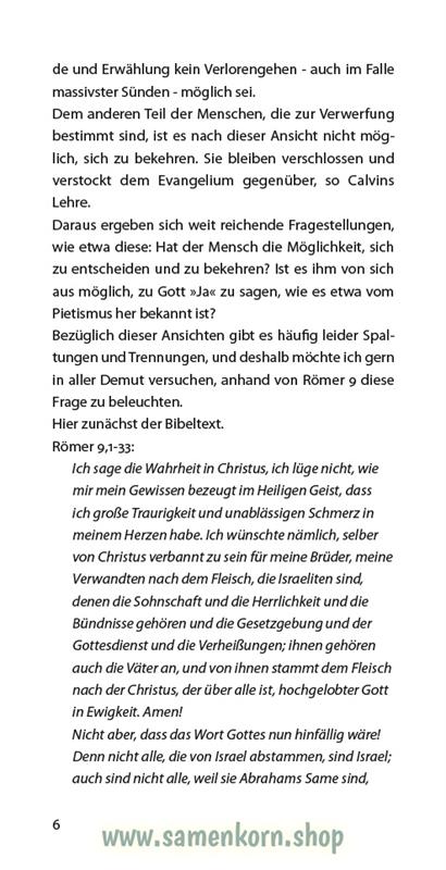 Erwählung und Bekehrung, Band 28 Reihe Orientierung / Heft