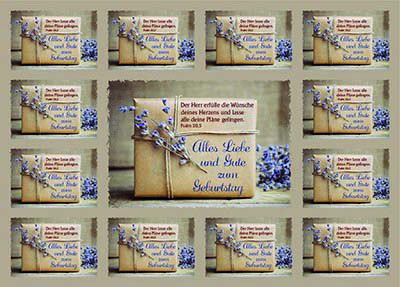 Postkarten-Aufkleber "Alles Liebe und Gute zum Geburtstag"