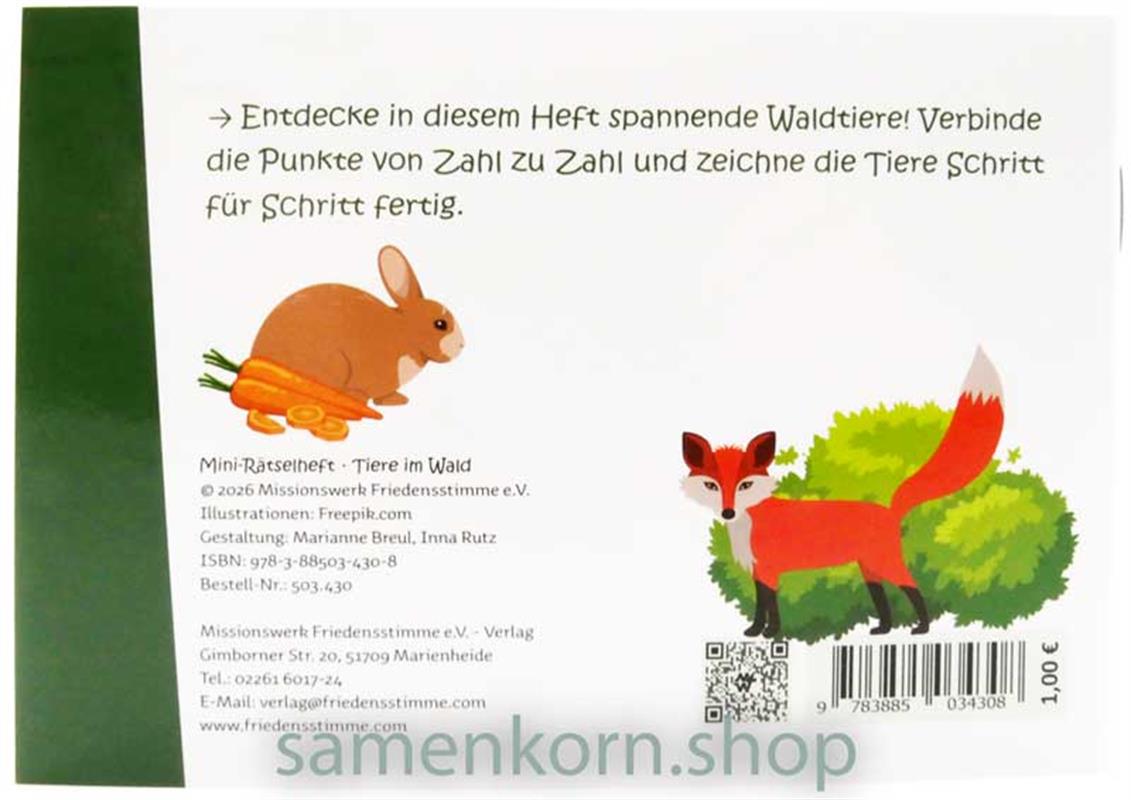 Mini-Rätselheft - Tiere im Wald  / Heft
