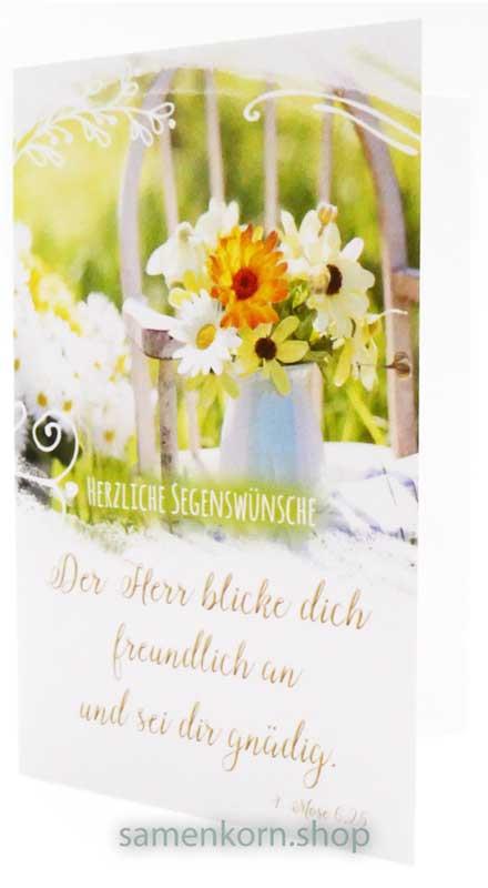 Kleinkärtchen Midi "Herzliche Segenswünsche" / 4. Mose 6,25