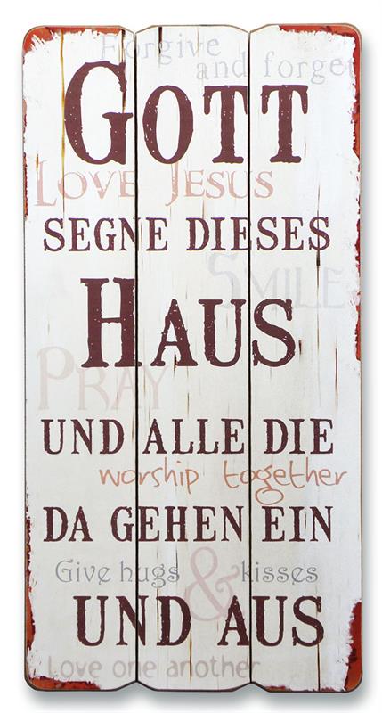 Wandbild Holz 30x60 "Gott segne..."