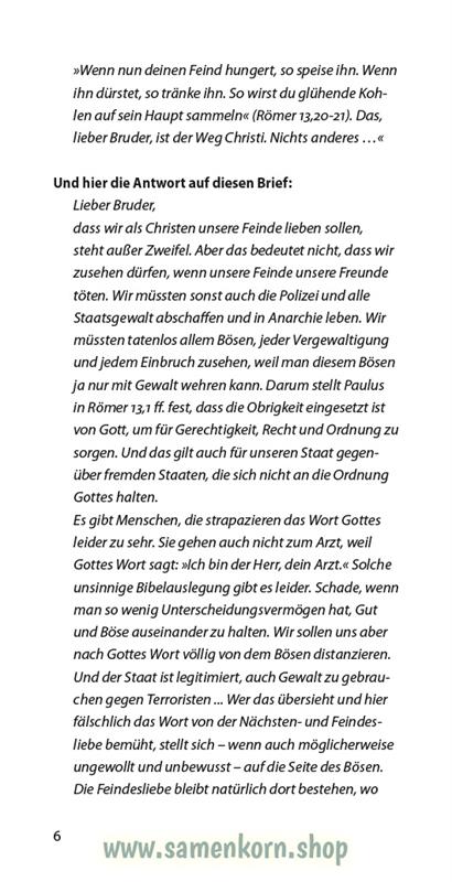 Feindesliebe, Band 29 Reihe Orientierung / Heft