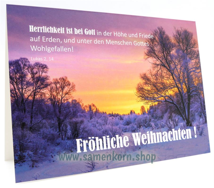 Doppelkarte "Fröhliche Weihnachten" Lukas 2,14