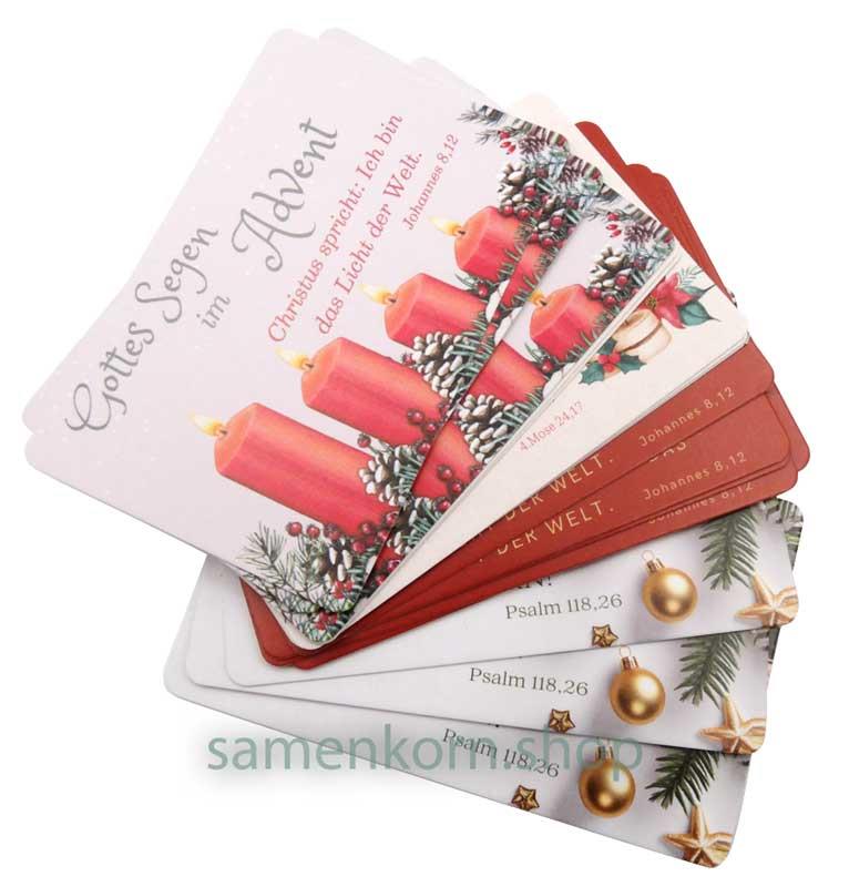 Mini-Kärtchen zum Advent (4 Motive) / 20 Stück