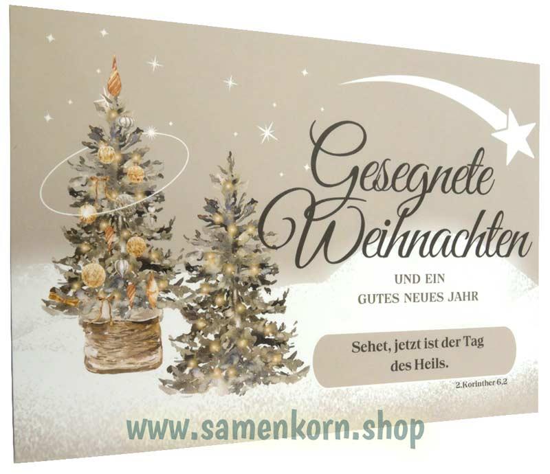 Postkarte "Gesegnete Weihnachten und ein gutes neues Jahr" 2.Kor.6,2