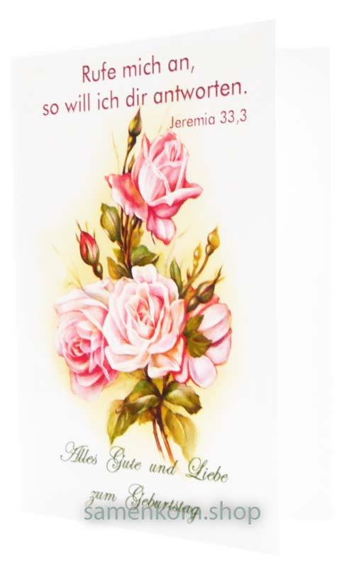 Doppelkarten zum Geburtstag / Set "Rosen 2" 5 Karten