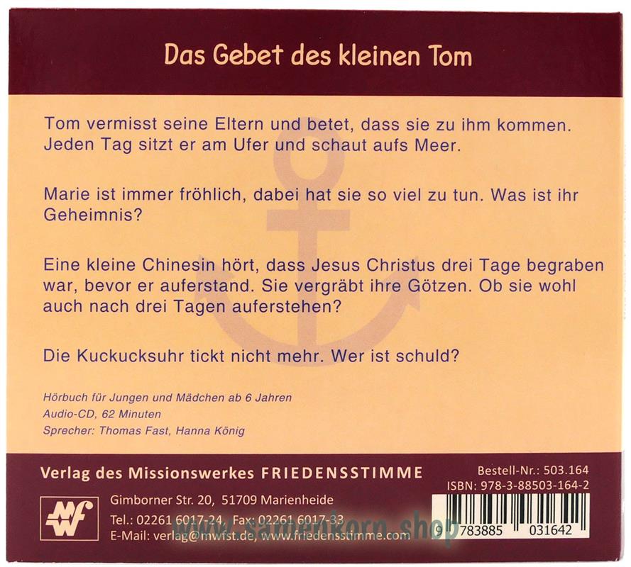 Das Gebet des kleinen Tom / CD-Hörbuch
