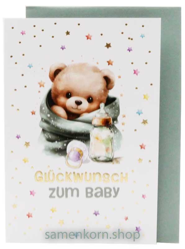 Faltkarte "Glückwunsch zum Baby" 1.Kor. 15,10