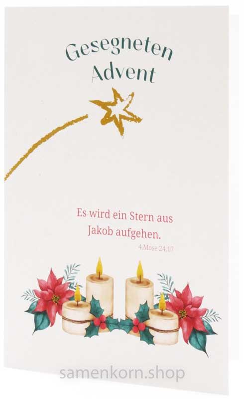 Faltkarte "Gesegneten Advent" 4.Mose 24,17