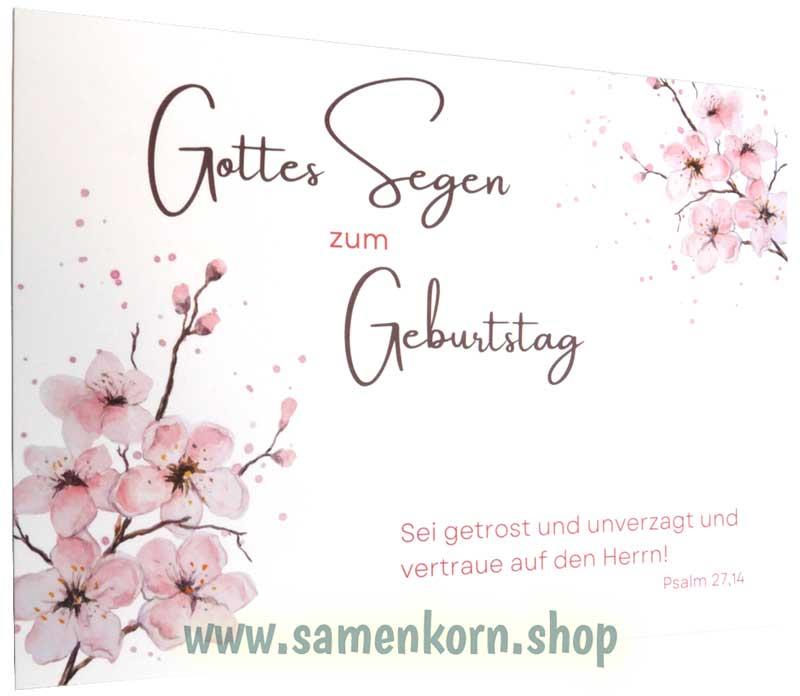Postkarte "Gottes Segen zum Geburtstag " Ps. 27,14