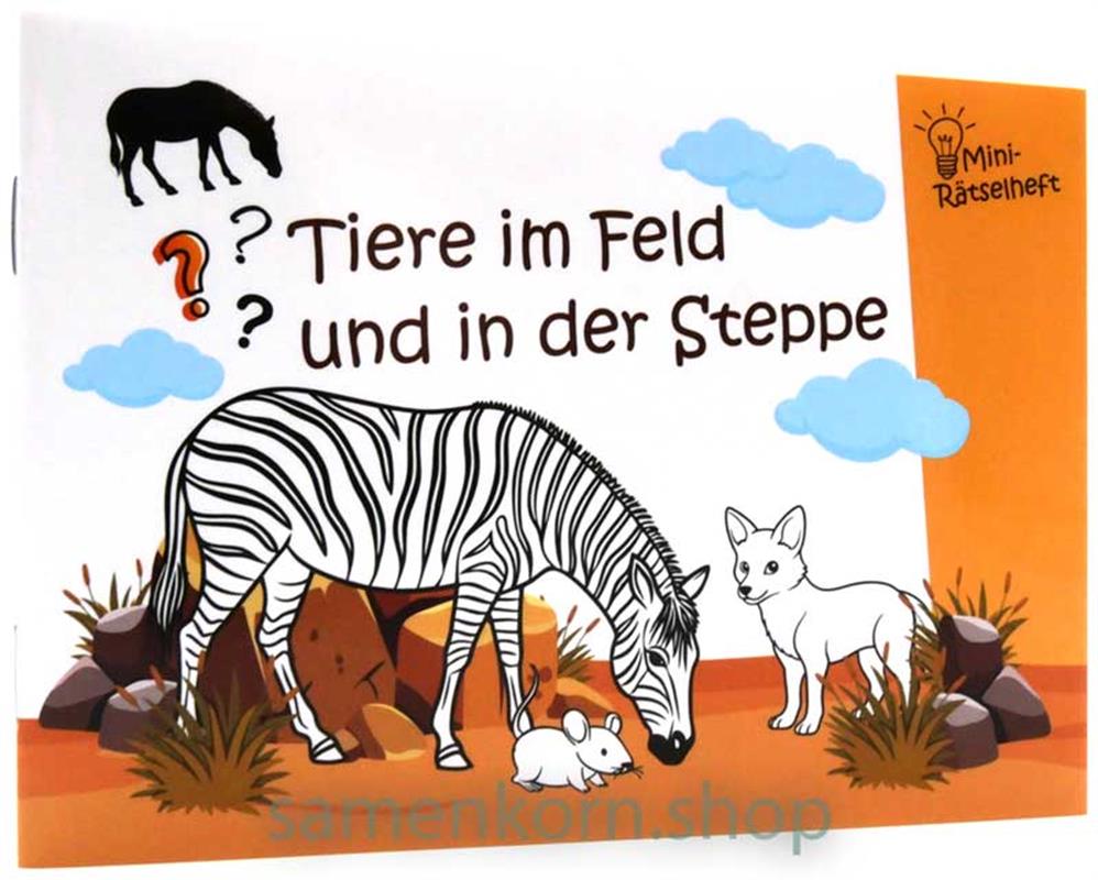 Mini-Rätselheft - Tiere im Feld und in der Steppe  / Heft