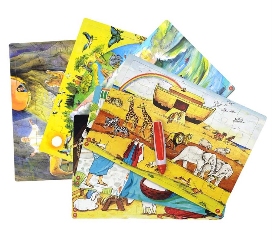 Audio-Holzpuzzle-Set 3/ 6 Puzzle + Audiostift