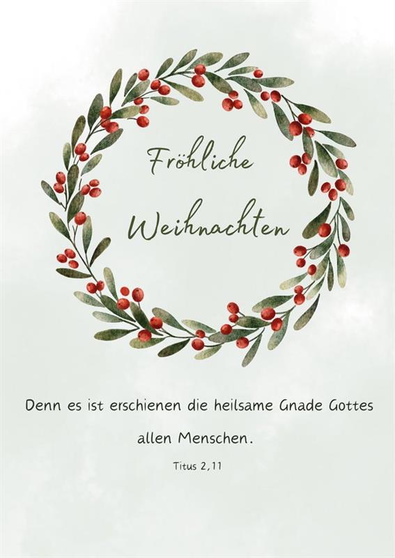 Postkarte "Fröhliche Weihnachten" / Titus 2,11