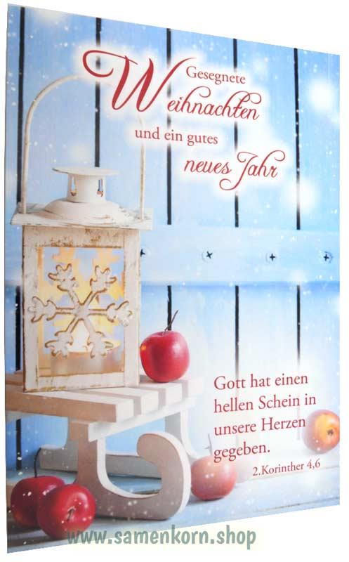 Postkarte "Gesegnete Weihnachten und ein gutes neues Jahr" 2.Kor.4,6