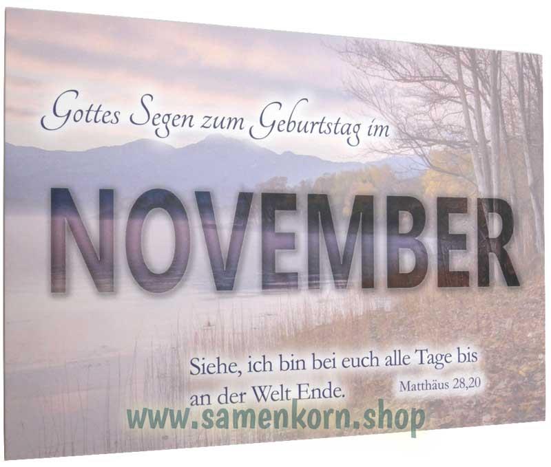 Postkarte "Gottes Segen zum Geburtstag im November"