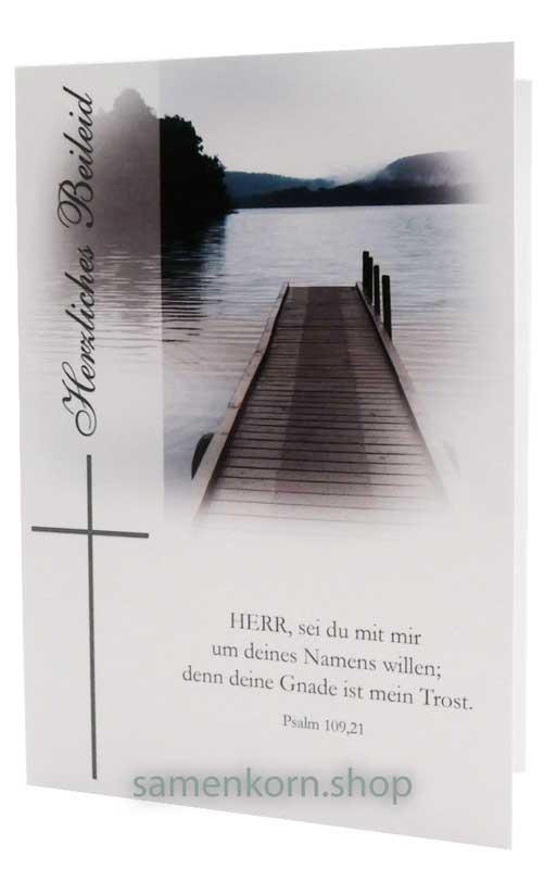 Doppelkarte "Herzliches Beileid" Ps. 109,21