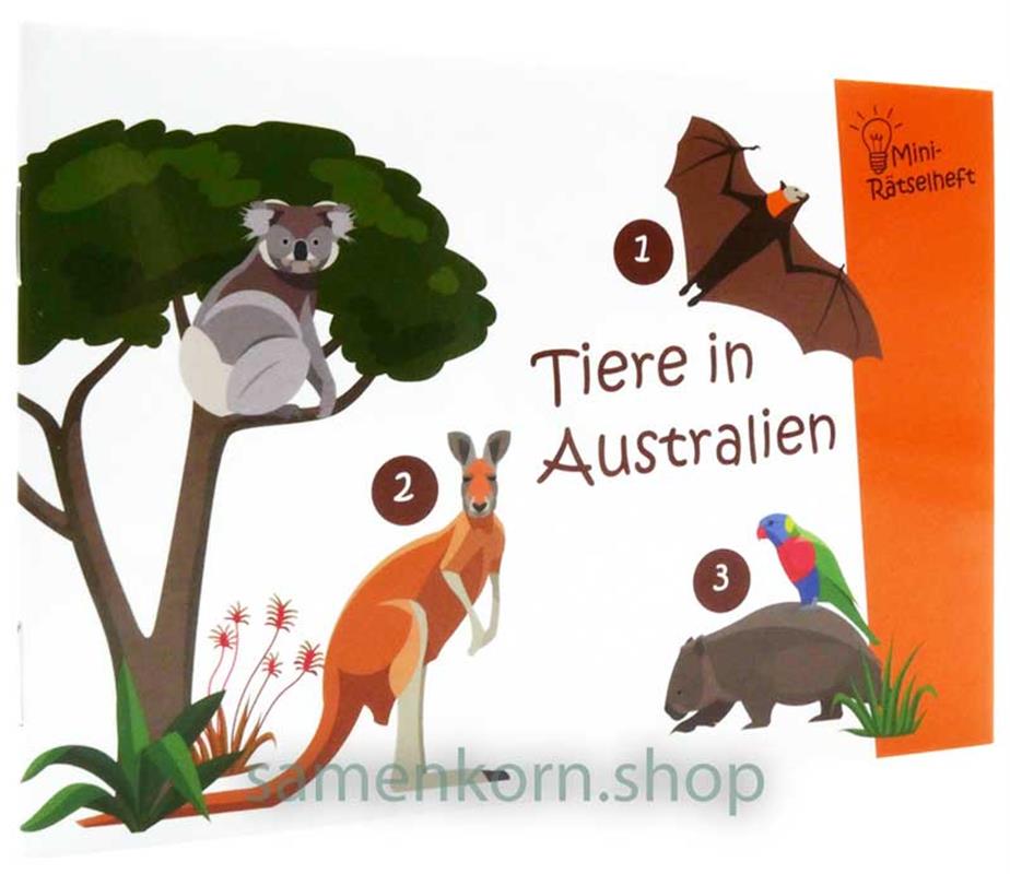 Mini-Rätselheft - Tiere in Australien  / Heft