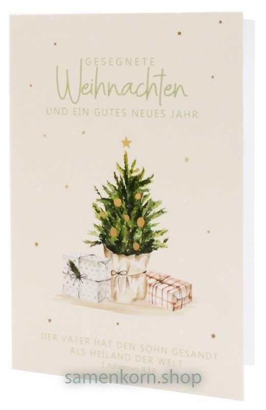 Faltkarte "Gesegnete Weihnachten" 1.Joh. 4,14