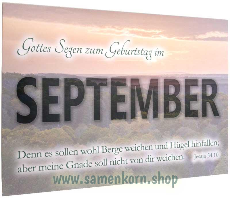 Postkarte "Gottes Segen zum Geburtstag im September"