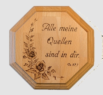 Holzwandbild, 8-eckig (ca. 17 cm)