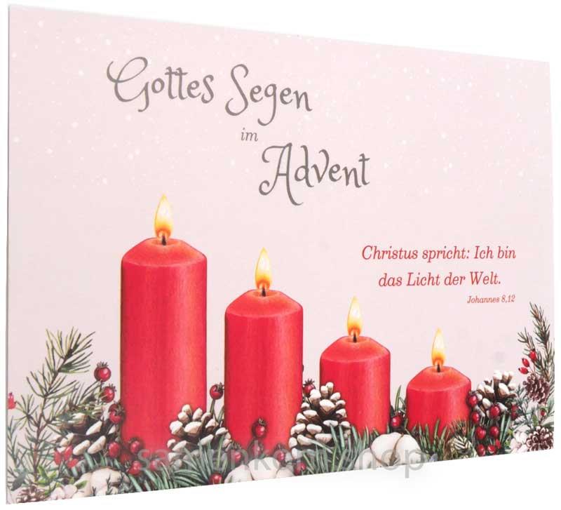 Postkarte " Gottes Segen im Advent" Joh. 8,12