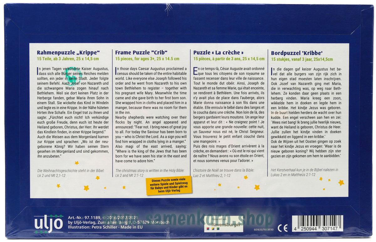 Rahmenpuzzle, 15 Teile, Krippe