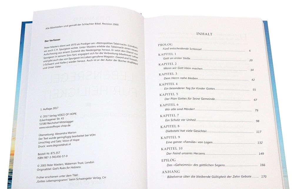 Gottes Lebensregel für Heiligkeit / Buch