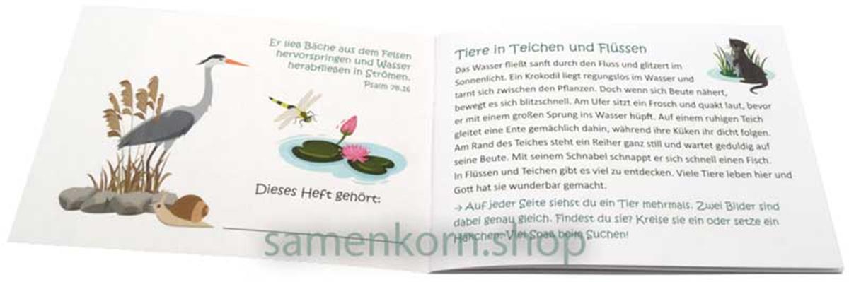 Mini-Rätselheft - Tiere in Teichen und Flüssen  / Heft