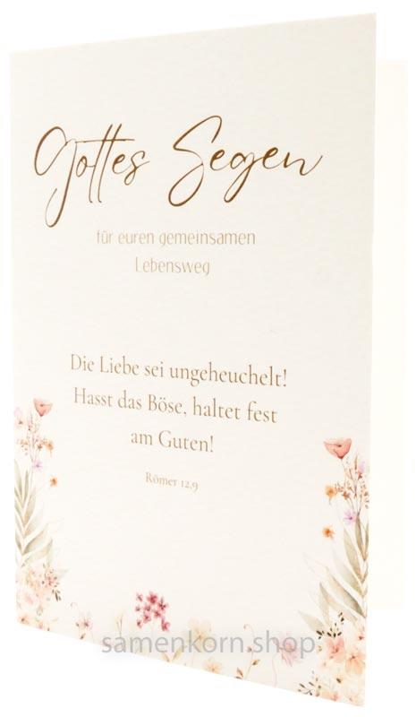 Faltkarte zur Hochzeit "Gemeinsamer Lebensweg" - Röm 12,9