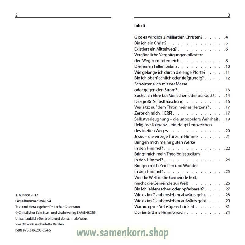 Der breite und der schmale Weg, Band 2  Reihe Orientierung / Heft