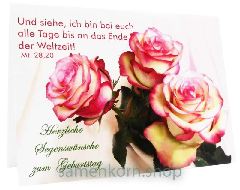 Doppelkarten zum Geburtstag / Set "Rosen 1" 5 Karten