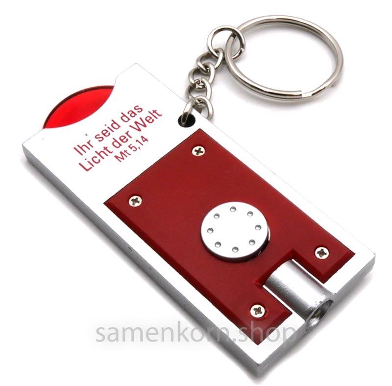 Schlüsselanhänger mit LED-Licht und und Einkaufswagenchip