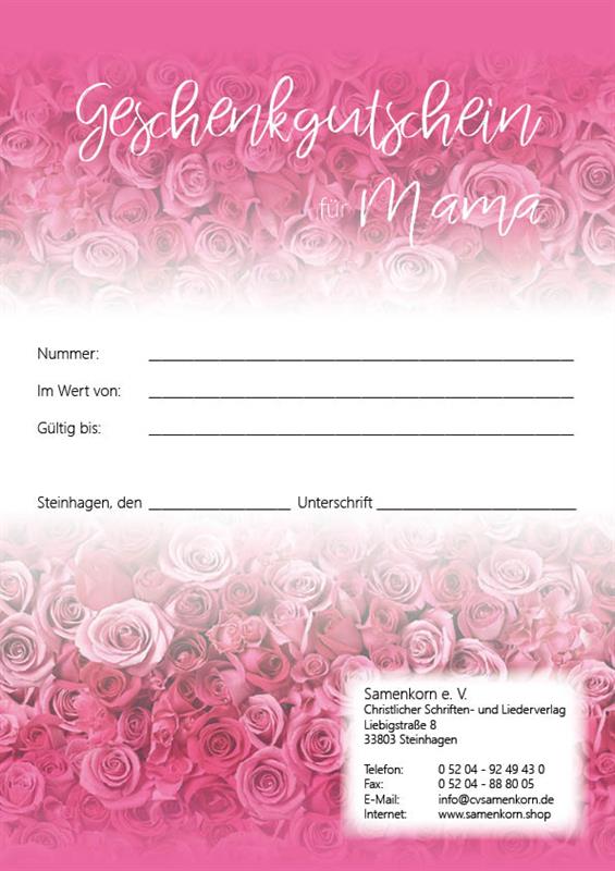 Geschenkgutschein - Muttertag
