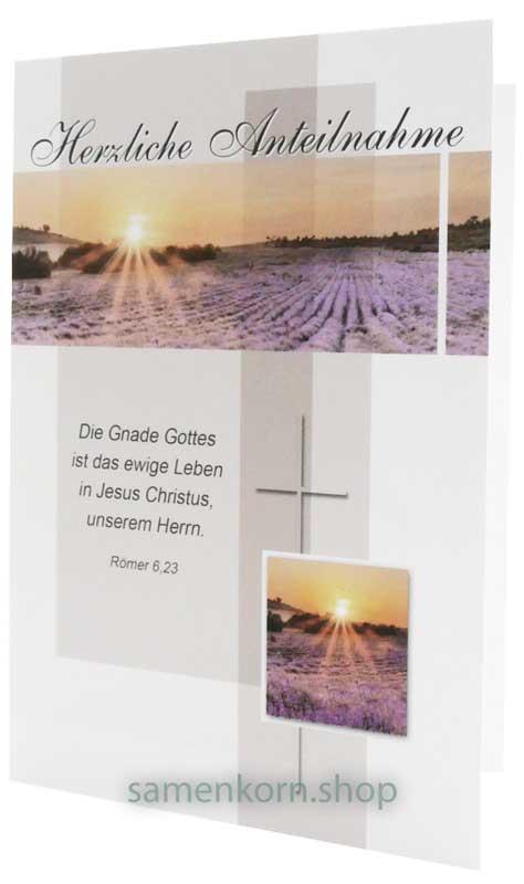 Faltkarte "Herzliche Anteilnahme" Röm.6,23