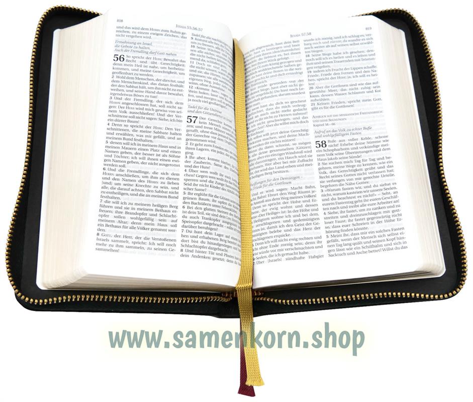 Schlachter 2000 Miniatur-Bibel, schwarz, GS, RV, Kalbsleder/ Buch