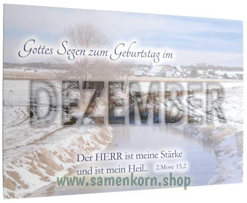 Postkarte "Gottes Segen zum Geburtstag im Dezember"