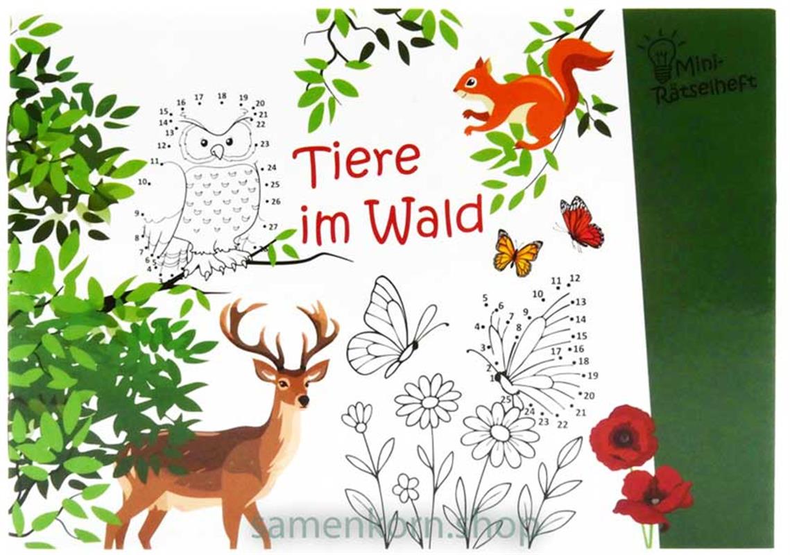 Mini-Rätselheft - Tiere im Wald  / Heft