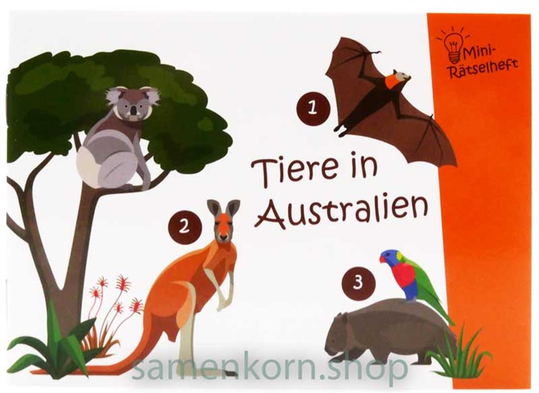 Mini-Rätselheft - Tiere in Australien  / Heft