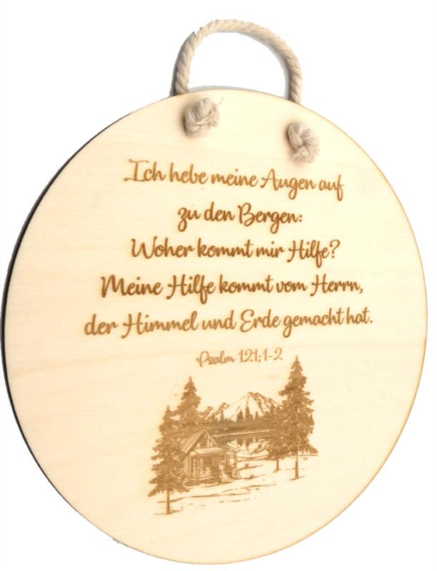 Wandbild rund "Ich hebe meine Augen auf" Ps. 121,1-2